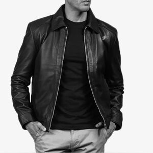 Alfani Men's black Leather Jacket small